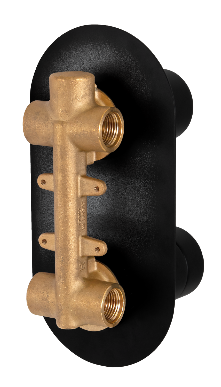 Remer Elegance Термостат для ванны встраиваемый, 2 потребителя, с скрытой частью, цвет: nero opaco NT92NO