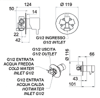 Remer Elegance Термостат для ванны встраиваемый, 4 потребителя, с скрытой частью, цвет: cromo NT94C