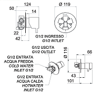 Remer Elegance Термостат для ванны встраиваемый, 5 потребителей, с скрытой частью, цвет: cromo NT95C