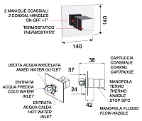 Remer Q-Elegance Термостат для душа встраиваемый, 1 потребитель, цвет: oro spazzolato QT30BG