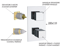 Remer Q-Elegance Термостат для ванны встраиваемый 3 потребителя, внешняя часть, цвет: vecchio ottone QT93KBVO