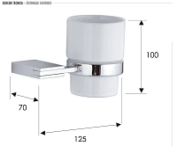 Remer Flat Стакан подвесной, керамический, цвет: cromo FT15CR