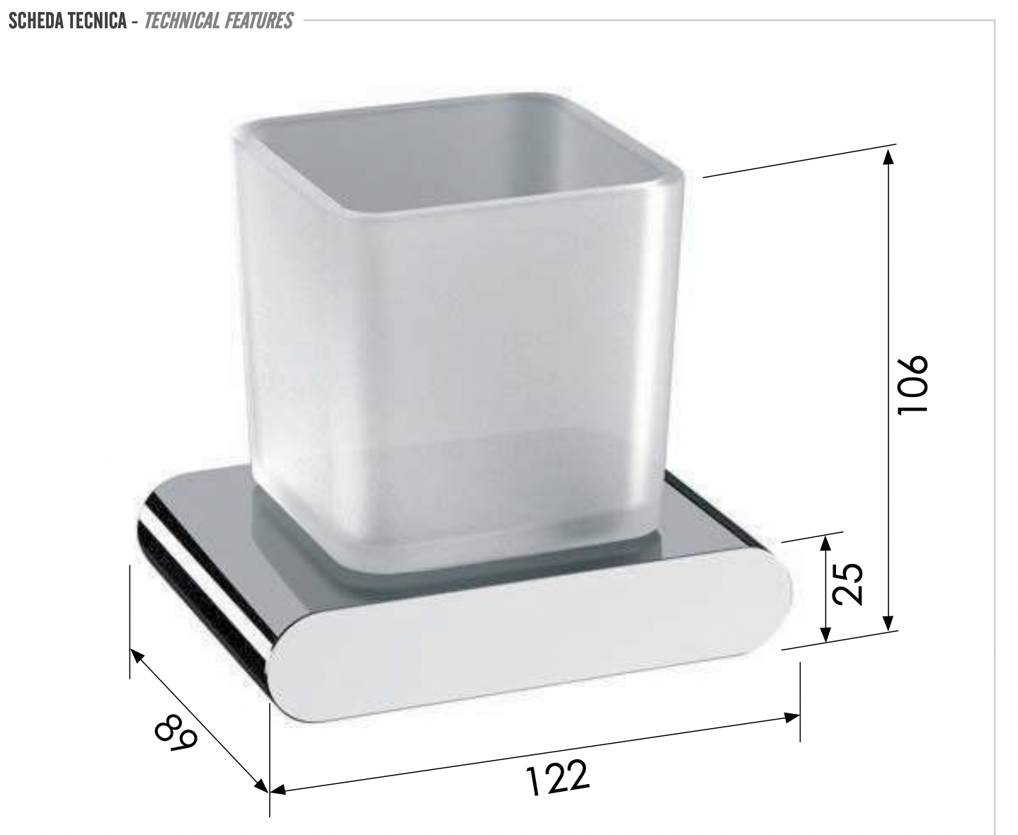 Remer Lounge Стакан подвесной, из матового стекла, цвет: cromo LN15CR