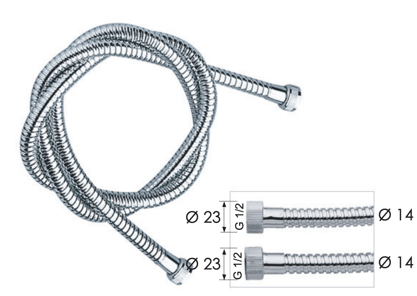 Remer Душевой шланг 150 см, цвет: cromo 333150