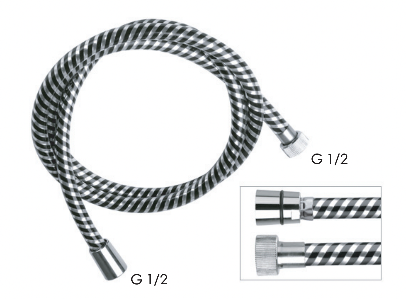 Remer Душевой шланг ПВХ 150 см, цвет: cromo 332CNNC150