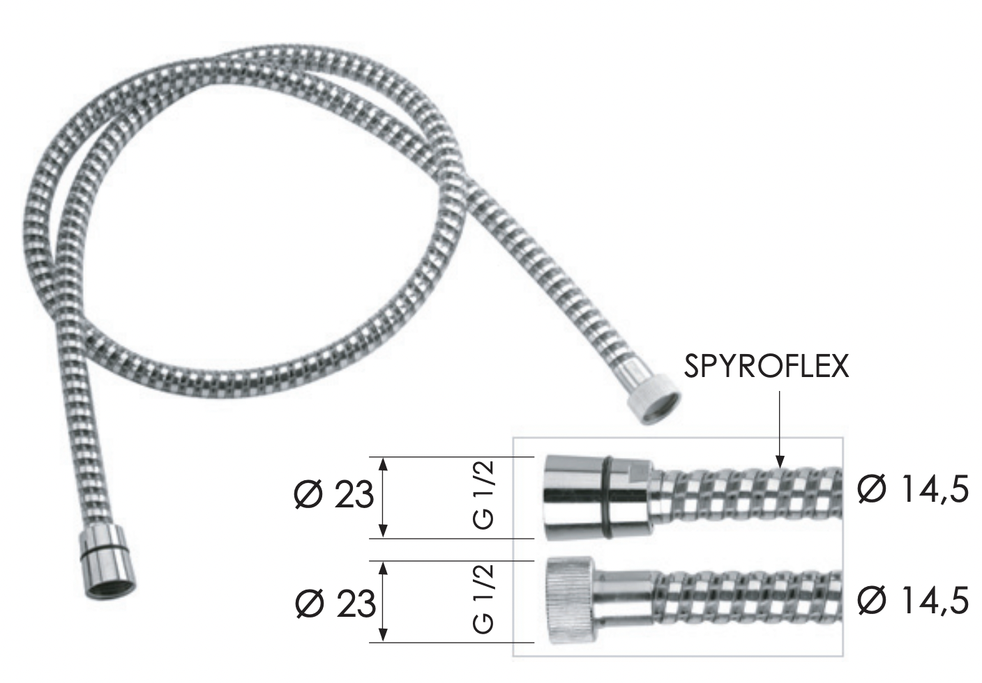 Remer Душевой шланг ПВХ 150 см, цвет: cromo 334CNNC150brass