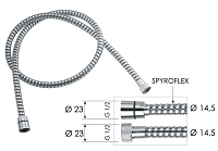 Remer Душевой шланг ПВХ 150 см, цвет: cromo 334CNNC150brass