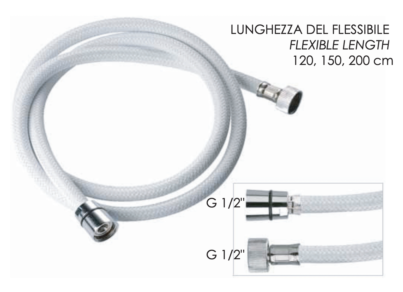 Remer Душевой шланг пвх 200 см, цвет: bianco 332CNNB200