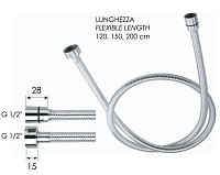 Remer Душевой шланг ПВХ 150 см, цвет: cromo 332CNBC150