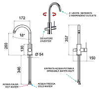 Remer X Style Смеситель для кухни, с независимым каналом для питьевой воды, цвет: cromo N792DW
