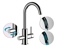 Remer X Style Смеситель для кухни, с независимым каналом для питьевой воды, цвет: oro lucido N792DWDO