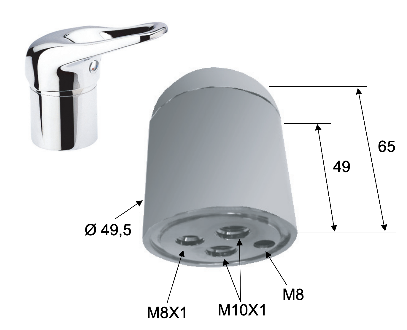 Remer Cмеситель для парикмахерской, цвет: хром K66CO