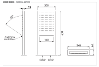Remer Верхний душ настенный 20x50 см, 2 режима, цвет: nero opaco 350SSCANOX