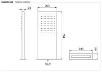 Remer Верхний душ настенный 20x50 см, 1 режим, цвет: cromo 350SSX