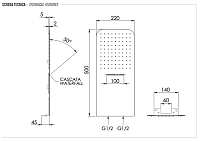 Remer Верхний душ настенный ультратонкий 22x50 см, 2 режима, цвет: cromo 350UFDCAx