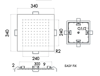 Remer Верхний душ встраиваемый в потолок 34x34 см, 1 режим, цвет: cromo 357EFS34
