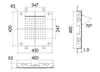 Remer Верхний душ встраиваемый в потолок 43x43 см, 2 режима, цвет: cromo 357SFS43C