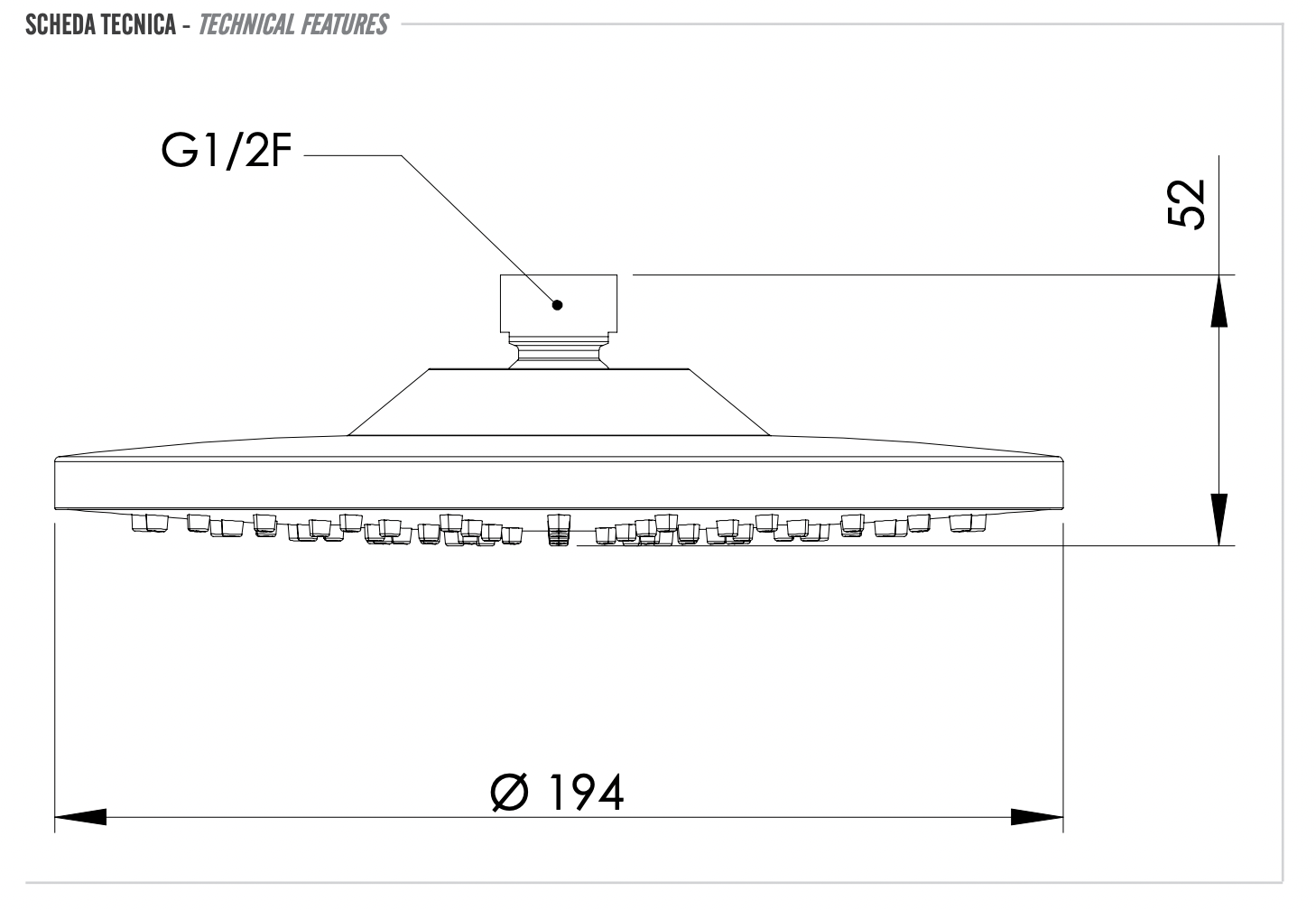 Remer Верхний душ 19,4 см, 1 режим, без кронштейна, цвет: cromo 354EC20x