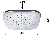 Remer Верхний душ 20x20 см, 1 режим, без кронштейна, цвет: cromo 356AD20x