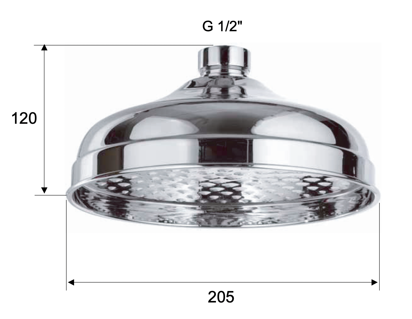 Remer Верхний душ 20,5 см, 1 режим, без кронштейна, цвет: cromo 359B20X