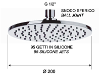 Remer Верхний душ 20 см, 1 режим, без кронштейна, цвет: vecchio ottone 359MM20VOX