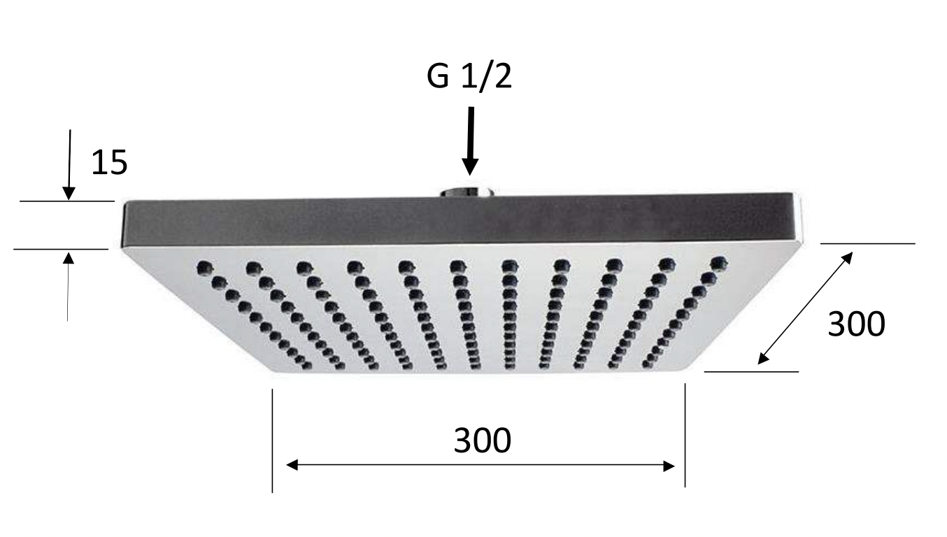 Remer Верхний душ 30x30 см, 1 режим, без кронштейна, цвет: cromo 356SD30X