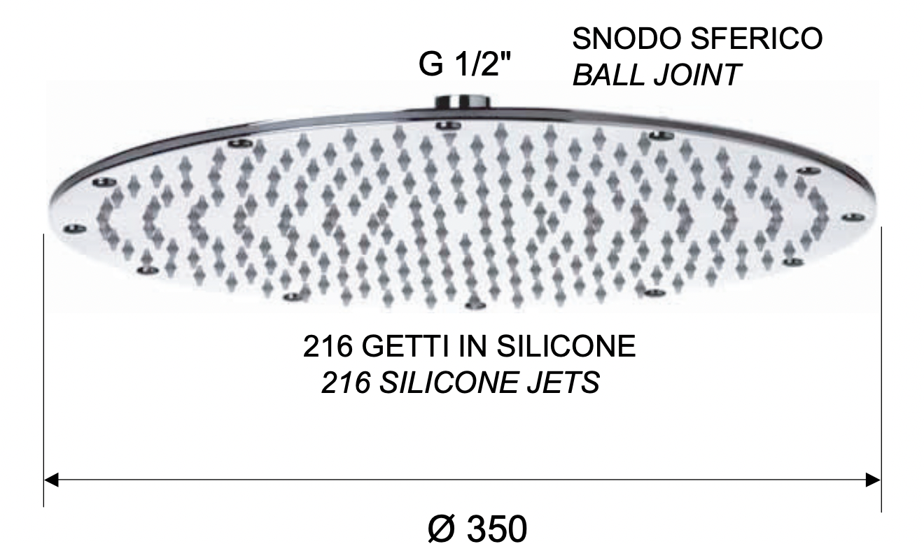 Remer Верхний душ 35 см, 1 режим, без кронштейна, цвет: cromo 359MMXLX