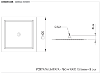 Remer Верхний душ 40x40 см, 1 режим, без кронштейна, цвет: bianco opaco 357UFS40BOX
