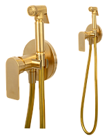 Remer Infinity Гигиенический душ со смесителем, шланг, с встраиваемой частью, цвет: oro spazzolato I65BG