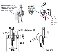 Remer Infinity Гигиенический душ со смесителем, шланг, с встраиваемой частью, цвет: oro spazzolato I65BG