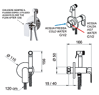 Remer Infinity Гигиенический душ со смесителем, шланг, с встраиваемой частью, цвет: nero opaco I65WNO