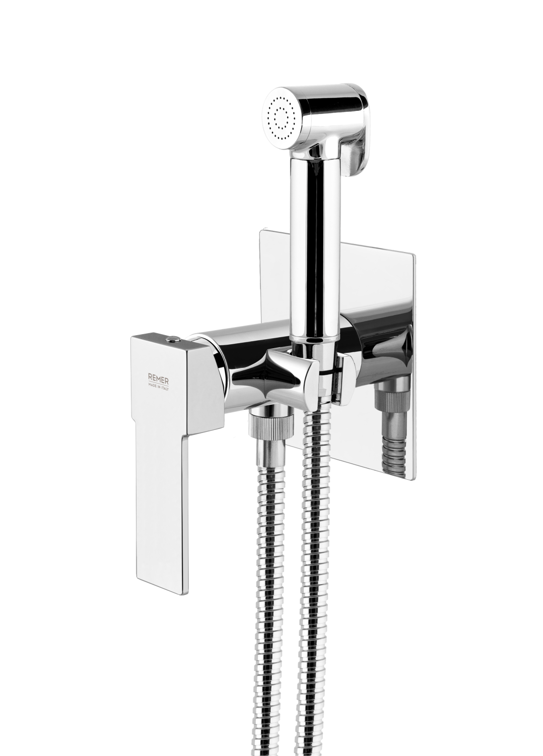 Remer Qubika Гигиенический душ со смесителем, шланг 120 см, с встраиваемой частью, цвет: cromo Q65W