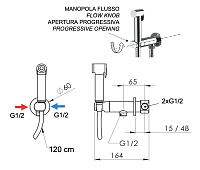 Remer X Style Гигиенический душ с прогрессивным смесителем, встраиваемая часть, цвет: vecchio ottone N64WVO