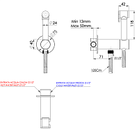 Remer X Style Гигиенический душ с прогрессивным смесителем, с встраиваемой частью, цвет: cromo X61PW