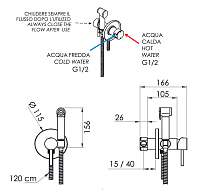 Remer X Style Гигиенический душ со смесителем, шланг, с встраиваемой частью, цвет: bianco opaco X65WBO