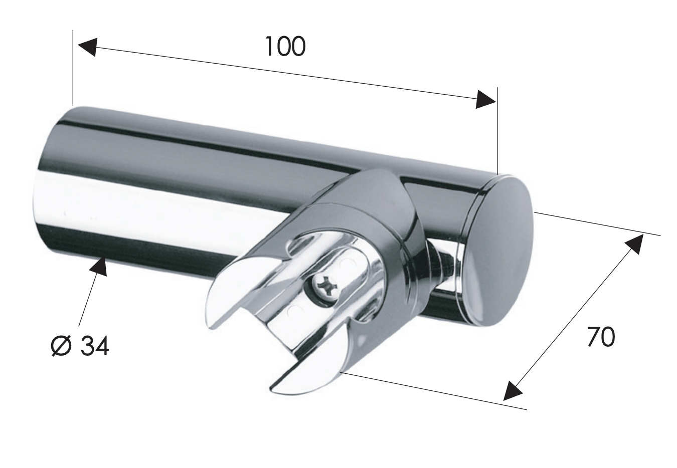 Remer Держатель ручного душа регулируемый, цвет: cromo 339N
