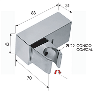 Remer Держатель ручного душа регулируемый, цвет: cromo 339S
