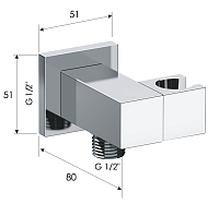 Remer Шланговое подключение с поворотным держателем душа, цвет: cromo 337S