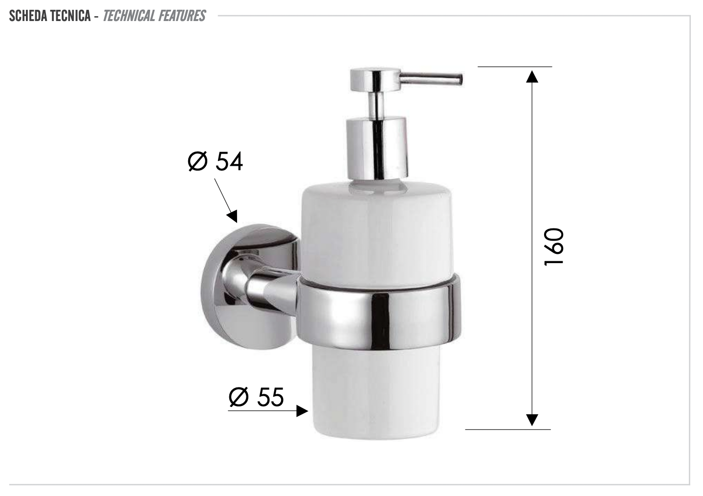 Remer Guest Дозатор для жидкого мыла, подвесной, керамическая колба, цвет: bianco opaco GS13BO