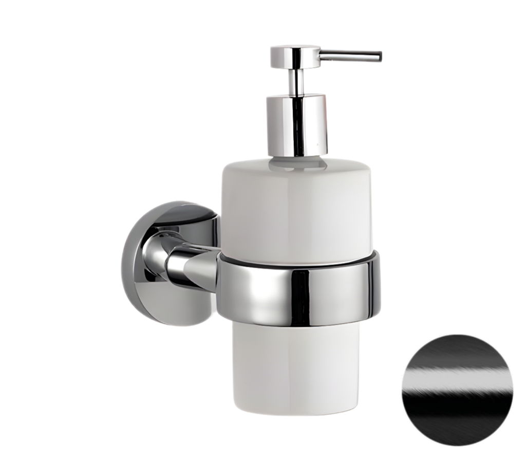 Remer Guest Дозатор для жидкого мыла, подвесной, керамическая колба, цвет: cromo nero spazzolato GS13CFP