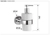 Remer Guest Дозатор для жидкого мыла, подвесной, керамическая колба, цвет: cromo GS13CR