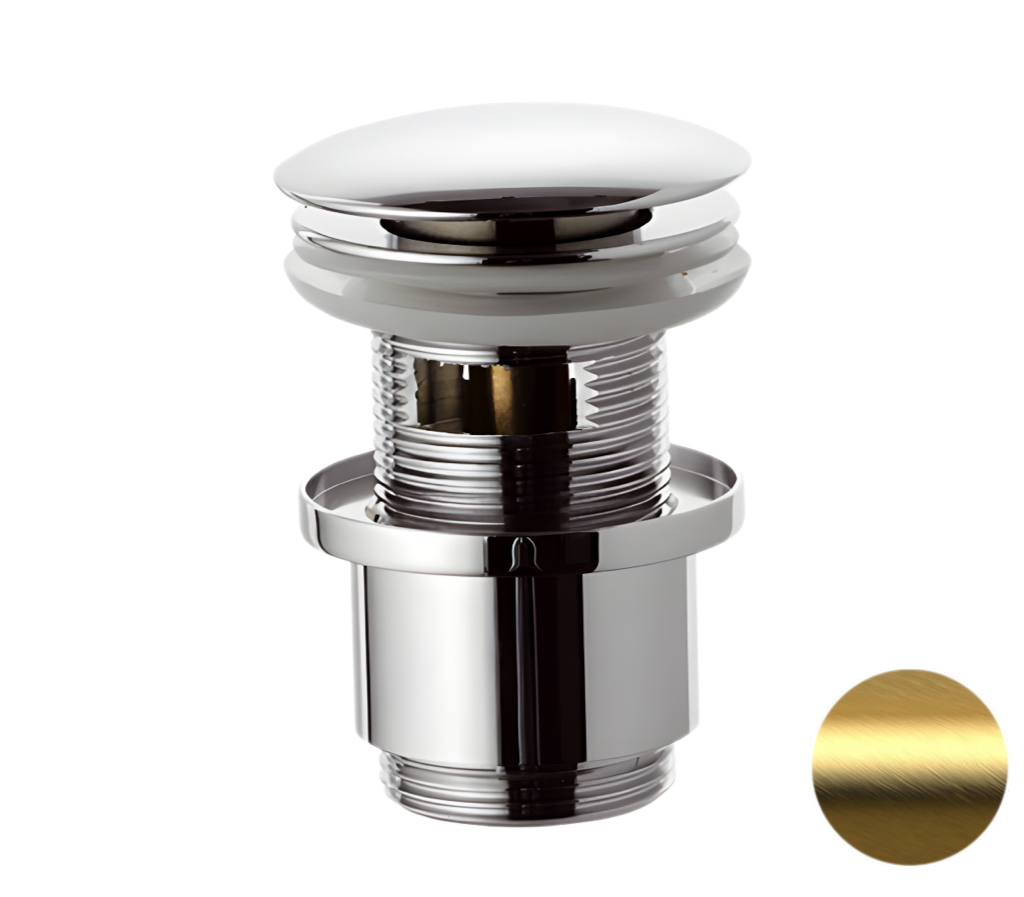 Remer Донный клапан click-clack с переливом, цвет: oro spazzolato 905CC2114BG