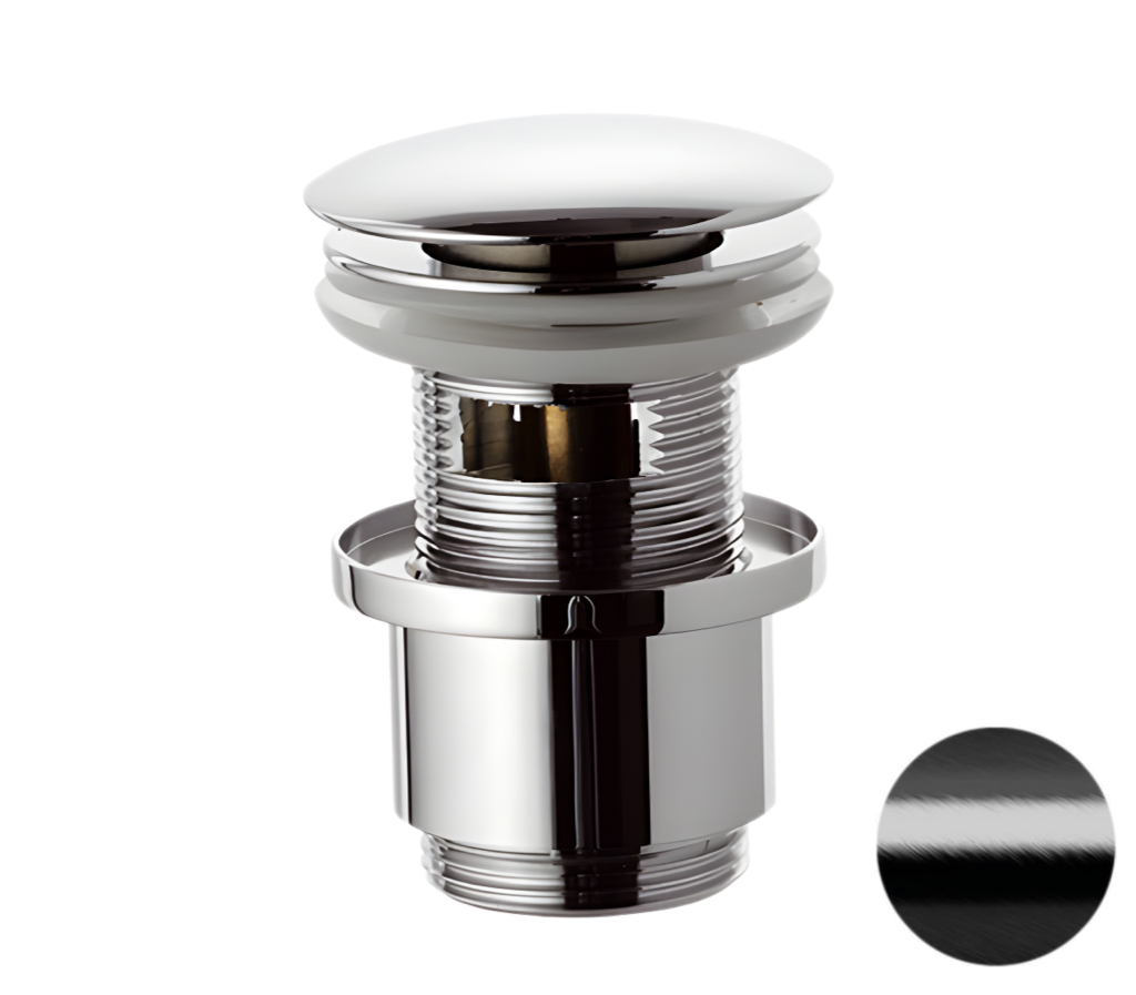 Remer Донный клапан click-clack с переливом, цвет: cromo nero spazzolato 905CC2114CFP