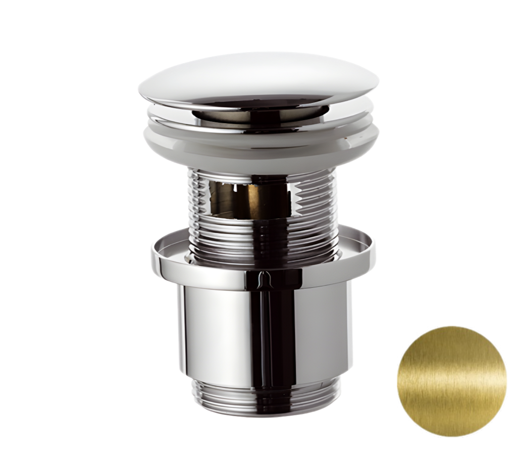 Remer Донный клапан click-clack с переливом, цвет: vecchio ottone 905CC2114VO