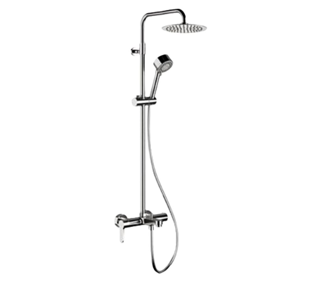 Remer Winner Душевая стойка: смеситель, верхний душ 20 см, лейка, штанга 166 см, шланг, цвет: cromo W34AUFM20