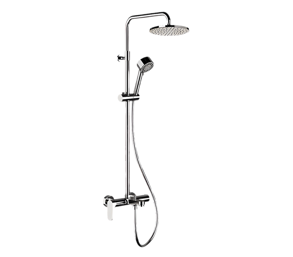 Remer Class Line Душевая стойка: смеситель, верхний душ 20 см, лейка, штанга 161 см, цвет: cromo L34AMD20