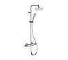 Remer Elegance Душевая стойка: термостат, верхний душ 30 см, лейка, штанга 160 см, цвет: cromo EQ32A8CPUFD30