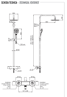 Remer Elegance Душевая стойка: термостат, верхний душ 30 см, лейка, штанга 160 см, цвет: cromo EQ32A8CPUFD30