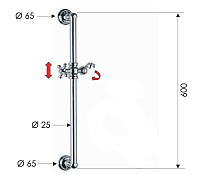 Remer Душевая штанга 60 см, цвет: cromo 317L