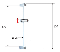 Remer Душевая штанга 62 см, цвет: cromo 311